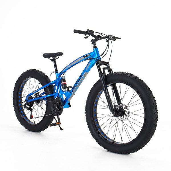 26 Inch 21 Speed Steel Front Shock Absorber Clamp Disc Brake Steel Hollow Full Suspension Fat Tire Snow Bike - Image 2