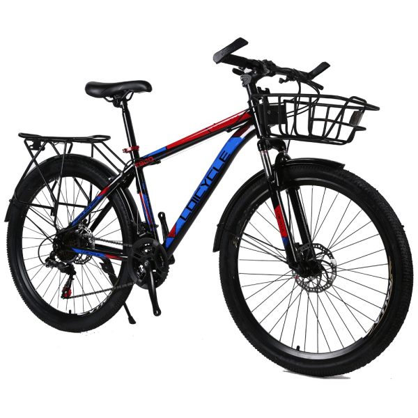 Wholesale 26 Inch High-Carbon Steel Adult Mountain Bicycles With Backseat And Basket - Image 4